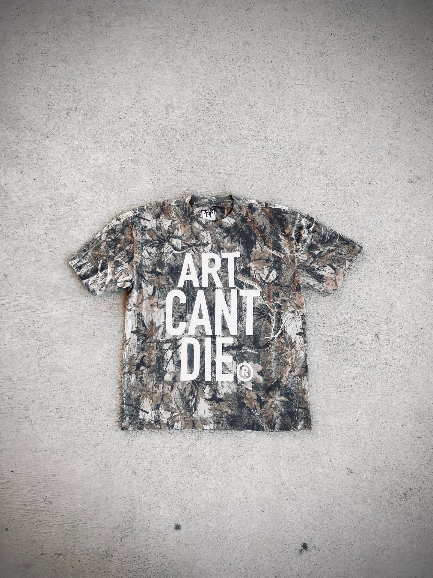Camo “ART CANT DIE “ Heavy Boxy Tee