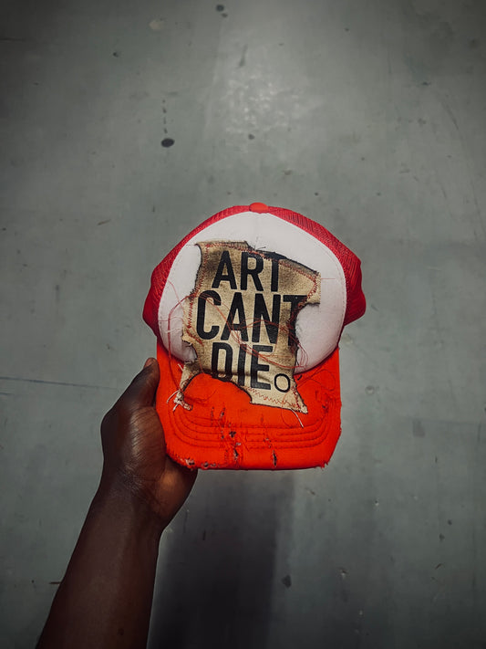 Red “Staple ACD Burn ” Trucker