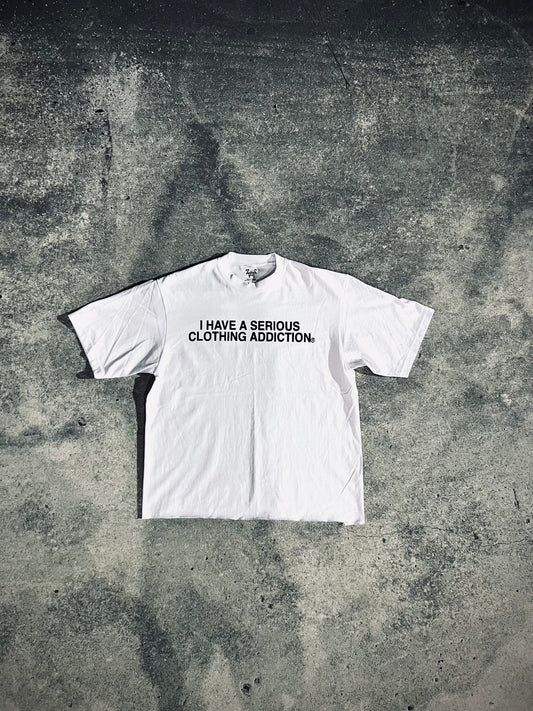 White “Clothing Addict” Tee